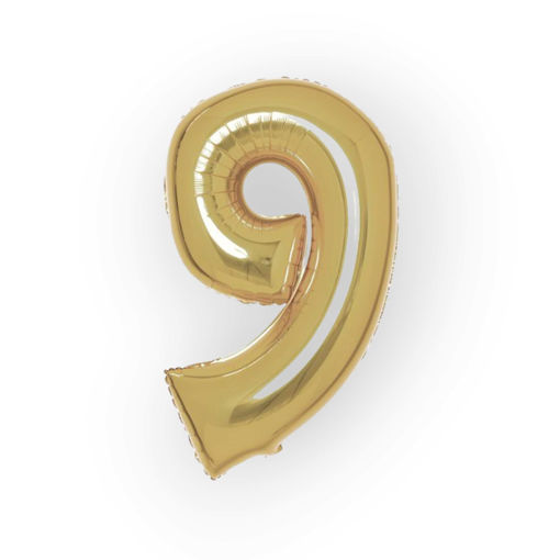 Picture of FOIL BALLOON NUMBER 9 GOLD 34 INCH